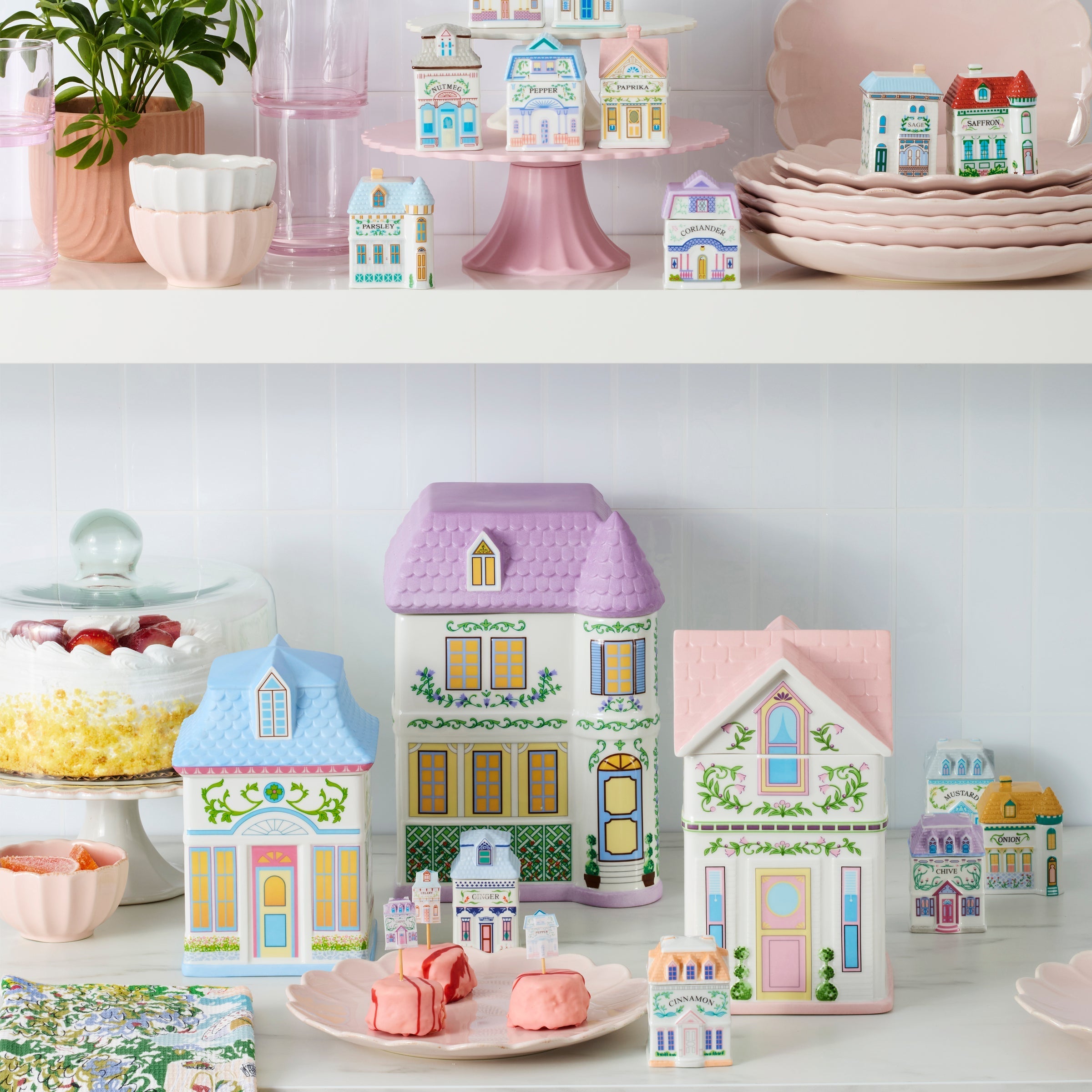 Lenox Village House Canisters - Set Of 3