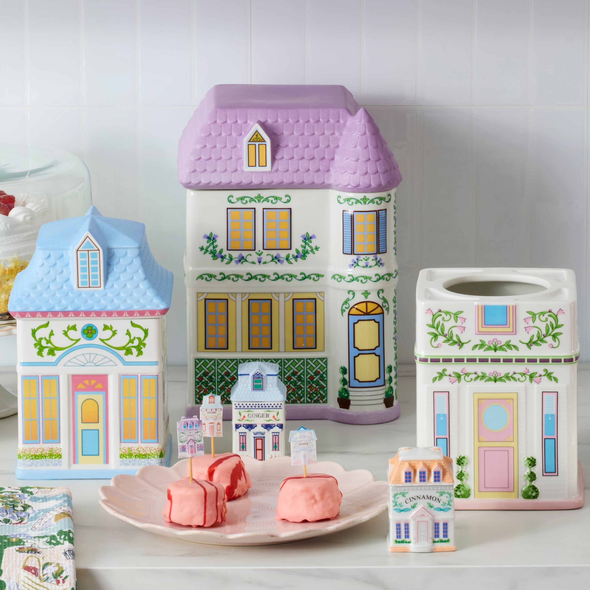 Lenox Village House Canisters - Set Of 3