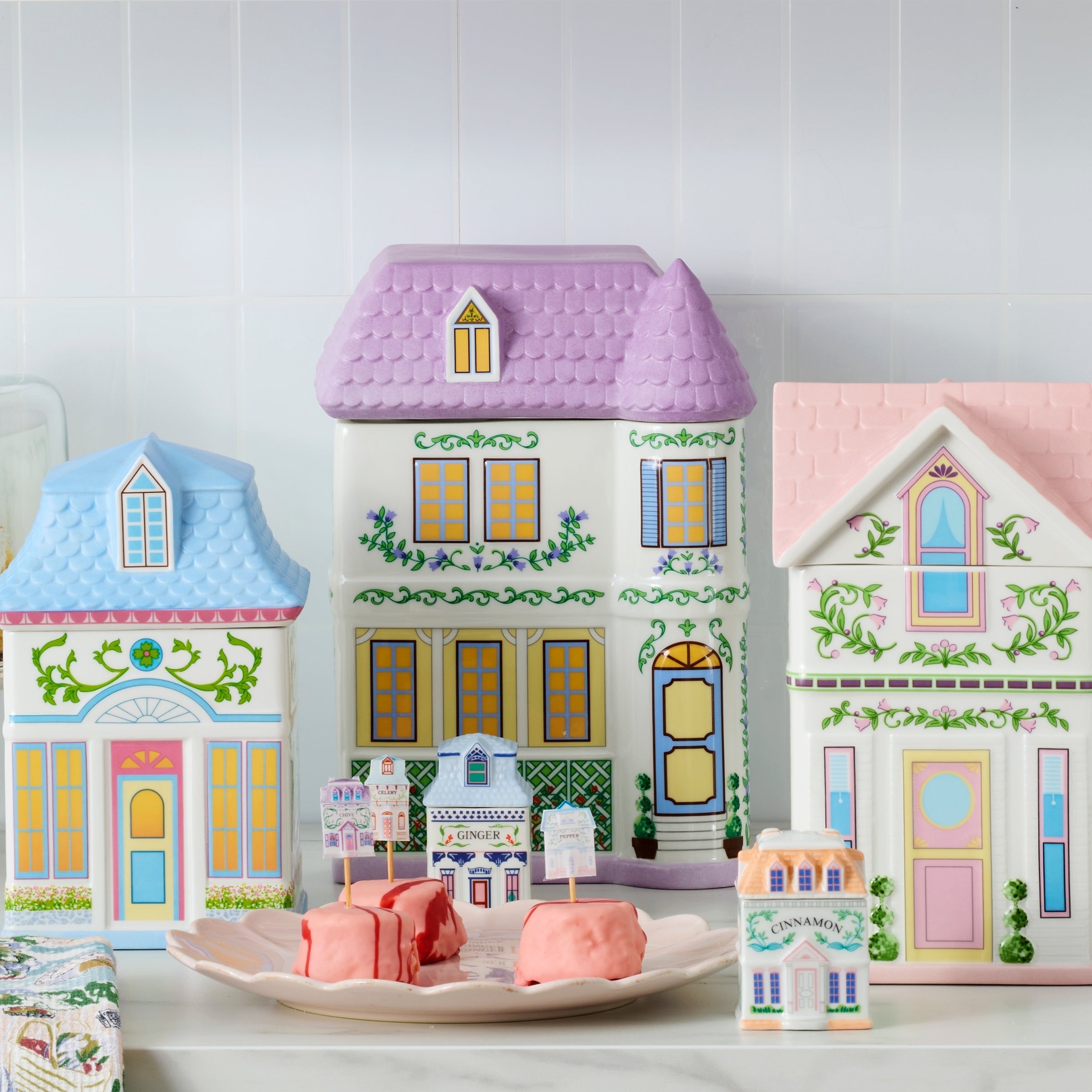 Lenox Village House Canisters - Set Of 3