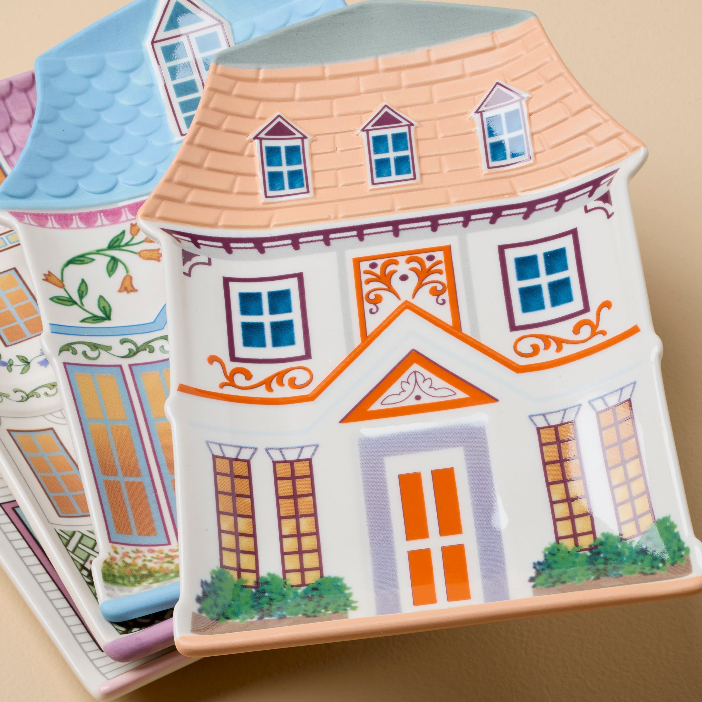 Lenox Village House Accent Plates - Set of 4
